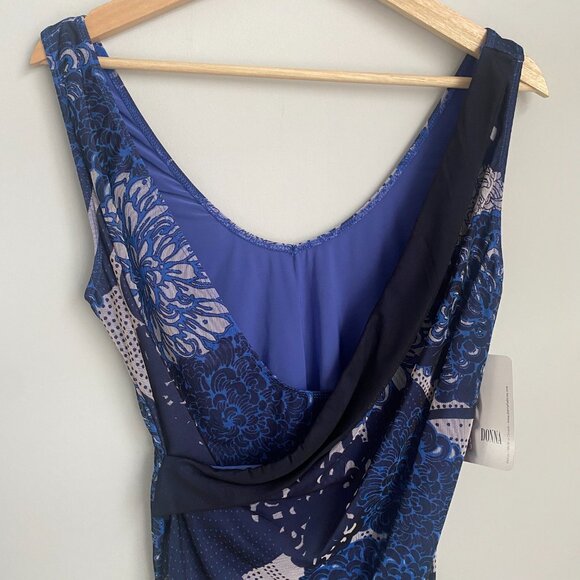 Donna Fashion Printed Mesh Wrap Front Stretch Tank Top Size Medium - Picture 2 of 9